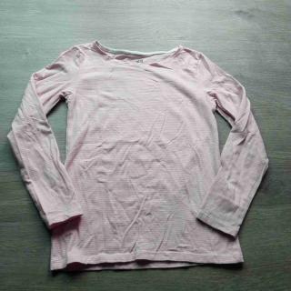 tričko dl.rukáv růžovobílé pruhované HM vel 122 (tričko HM )