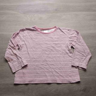 tričko dl.rukáv růžovobílé pruhované vel 104