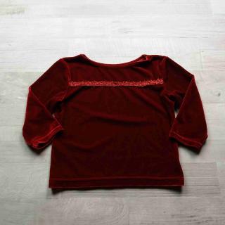 tričko dl.rukáv semišové červené s třásněmi vel 110