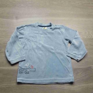 tričko dl.rukáv semišové modré s krokodýlem vel 98/104