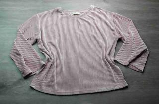 tričko dl.rukáv semišové růžové žebrované FF vel XL/2XL (tričko FF)
