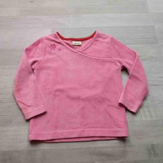 tričko dl.rukáv semišové žebrované růžové s kvítky CHEROKEE vel 86 (tričko CHEROKEE)