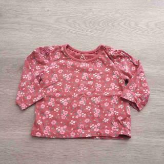 tričko dl.rukáv tmavě růžové s květy EARLYDAYS vel 68 (tričko EARLYDAYS)