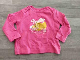 tričko dl.rukáv tmavě růžové s pejskem DISNEY vel 74 (tričko DISNEY)