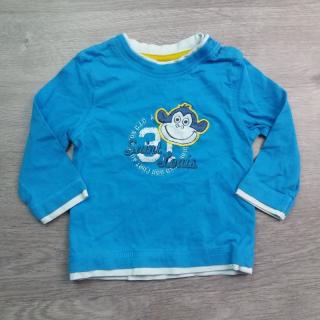 tričko dl.rukáv tyrkysové s opičkou DOPODOPO vel 74 (tričko DOPODOPO )