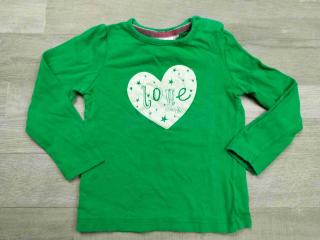 tričko dl.rukáv zelené se srdcem vel 86