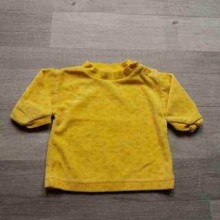 tričko dl.rukáv žluté semišové s potiskem vel 56
