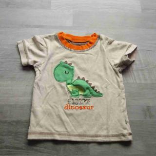 tričko kr.rukáv béžové s dinosaurem vel 86
