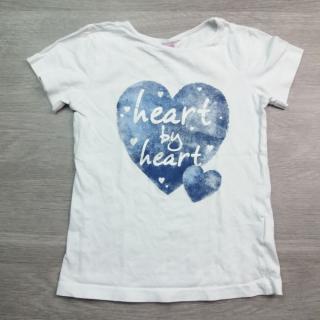 tričko kr.rukáv bílé se srdcem a nápisem DOPODOPO vel 116 (tričko DOPODOPO)