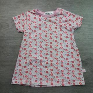 tričko kr.rukáv bílorůžové s květy OKAY vel 74 (tričko OKAY)