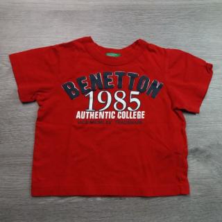 tričko kr.rukáv červené s nápisem BENETTON vel 74 (tričko BENETTON)