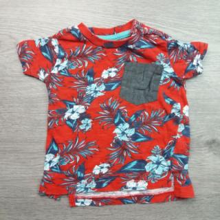 tričko kr.rukáv červení s květy PRIMARK vel 62 (tričko PRIMARK)