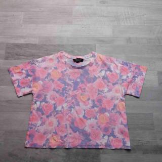 tričko kr.rukáv do pasu květované růžovofialové NEW LOOK vel 158 (tričko NEW LOOK)