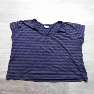 tričko kr.rukáv do pasu pruhovaní fialové NEW LOOk vel XS (tričko NEW LOOK)