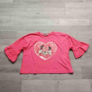 tričko kr.rukáv do pasu růžové s měnícím obrázkem DISNEY vel 116 (tričko DISNEY)