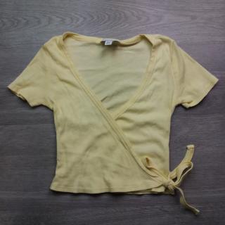 tričko kr.rukáv do pasu  žebrované žluté TOPSHOP vel S (tričko TOPSHOP)