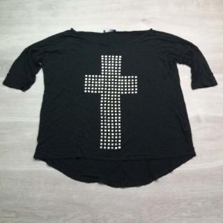 tričko kr.rukáv netopýří černé s křížem vel M