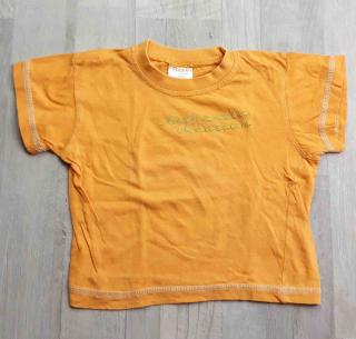 tričko kr.rukáv oranžové s nápisem vel 80