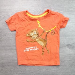tričko kr.rukáv oranžové s opičkou PRIMARK vel 80 (tričko PRIMARK)