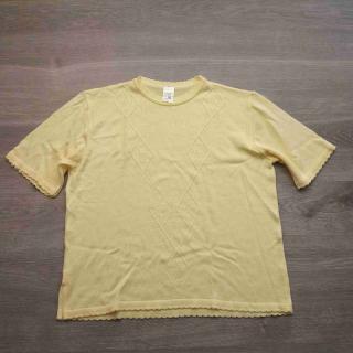 tričko kr.rukáv pletené žluté se vzorem vel L