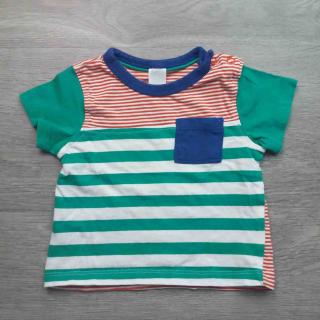 tričko kr.rukáv pruhovabé zelenobíločervené MINICLUB vel 68 (tričko MINICLUB)
