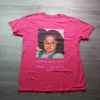 tričko kr.rukáv růžové s holčičkou vel XL