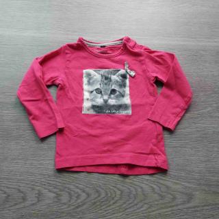 tričko kr.rukáv růžové s kočičkou vel 62
