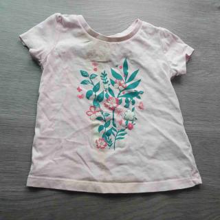 tričko kr.rukáv růžové s květy vel 80