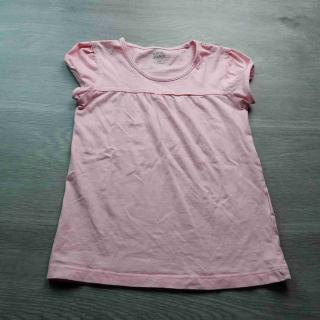 tričko kr.rukáv růžové s řasením vel 122
