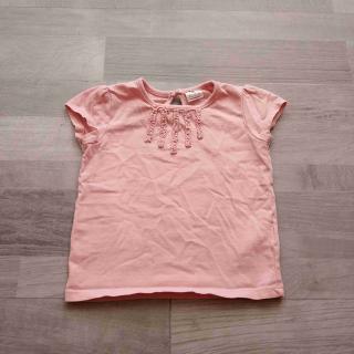 tričko kr.rukáv růžové s volánky FF vel 74 (tričko FF)