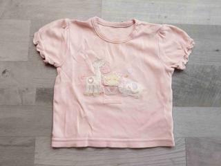 tričko kr.rukáv růžové se zvířátky FF vel 74 (tričko FF)