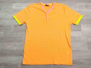tričko kr.rukáv žebrované oranžové s knoflíky LEE COOPER vel S (tričko LEE COOPER)