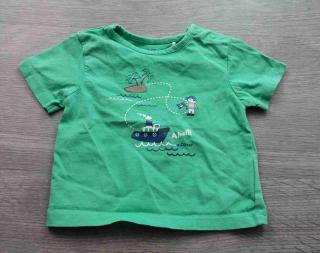 tričko kr.rukáv zelené s obrázky S. OLIVER vel 50/56 (tričko S.OLIVER)