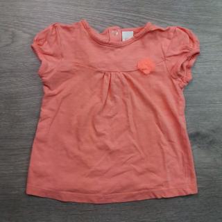 tričko kr.rukáv žíhané růžové s 3D květinou CA vel 74 (tričko CA)