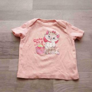 tričko kr.rukáv žíhané růžové s kočičkou DISNEY vel 68 (tričko DISNEY)