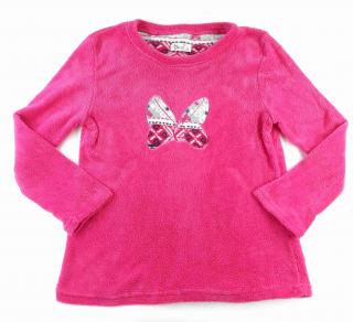 tričko od pyžama chlupatkové růžové s motýlkem vel S