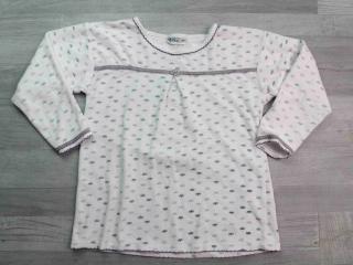 tričko od pyžama semišové bílofialové s korunkami OKAY vel 128 (pyžamo OKAY)