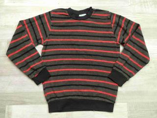 tričko od pyžama semišové pruhované šedočernočervené  vel 140