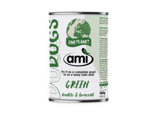 AMI DOG - rostlinné krmivo pro psy - Vegan hmotnost: Ami Dog Green 400 g - konzerva s čočkou a brokolicí