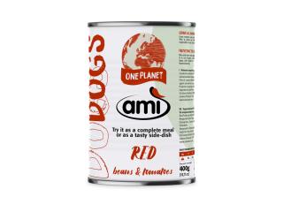 AMI DOG - rostlinné krmivo pro psy - Vegan hmotnost: Ami dog Red -  400 g konzerva s fazolí a rajčaty