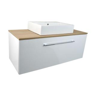 Koupelnová skříňka pod deskové umyvadlo Cortland W 120 HD, bílá / dub urban (Cortland W 120 HD)