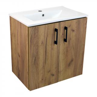 Koupelnová skříňka s keramickým umyvadlem Melba GO 60 - zlatý dub (Melba-60GO)