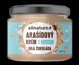 Allnature Arašídový krém s bílou čokoládou a kokosem 220 g