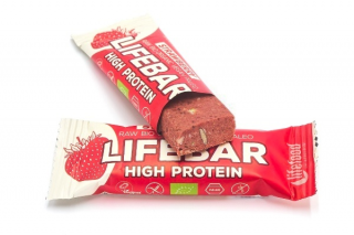 Lifebar Protein tyčinka jahodová BIO 47 g
