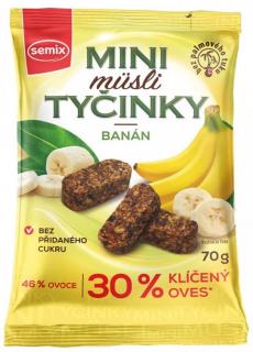 Semix Mini müsli tyčinky s banány bez lepku 70 g