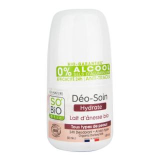 SO´BiO étic Deodorant přírodní 24h hydratační s oslím mlékem BIO 50 ml