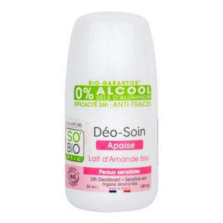 SO’BiO étic Deodorant přírodní 24h zklidňující s mandlovým mlékem BIO 50 ml