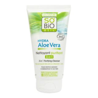 SO´BiO étic Gel čisticí 3v1 Aloe vera pro smíšenou až mastnou pleť BIO 150 ml