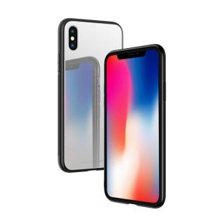 Zrcadlový zadní kryt pro iPhone X -  Stříbrno-Šedý