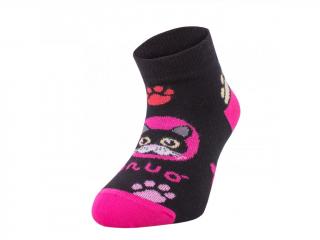 UNUO bambusové kotníkové ponožky růžové, kočka Velikosti ponožek, rukavic: 24-27